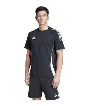 adidas Tiro 24 T-Shirt Schwarz Weiss Tall Größe - schwarz