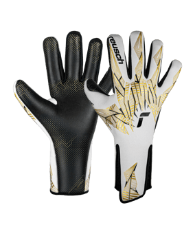 Reusch Pure Contact Gold X GluePrint Strapless TW-Handschuhe Night Spark 2024 Weiss Gold F1131 - weiss