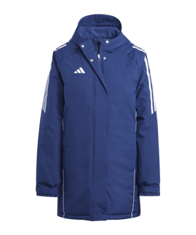 adidas Tiro 24 Kapuzenjacke Damen Blau Weiss - blau