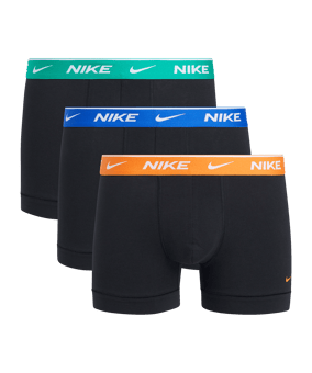 Nike Cotton Trunk Boxershort 3er Pack Schwarz FLBE - schwarz