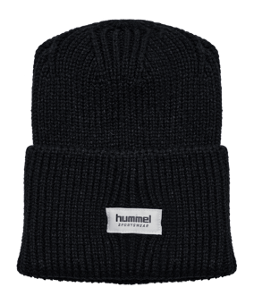 Hummel Heavy Rib Knit Beanie Kids Schwarz F2001 - schwarz
