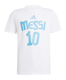 adidas Messi Name und Nummer Graphic T-Shirt Kids White - weiss