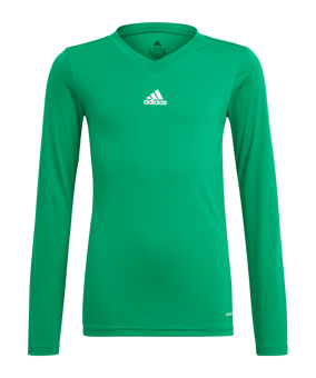 adidas Team Base Top langarm Kids Dunkelgrün - gruen