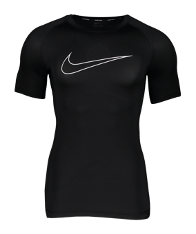 Nike Pro Tight-Fit T-Shirt Schwarz Weiss F010 - schwarz