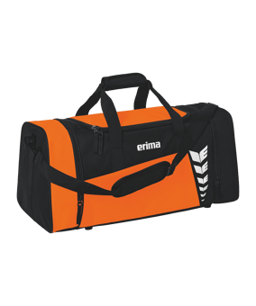 Erima Six Wings Sporttasche Gr. M Orange Schwarz - orange