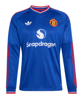 adidas Manchester United Authentic Trikot Langarm Away 2026/2027 Blau - blau