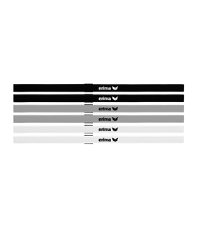 Erima Haarband Black Series 6er Set Schwarz Grau - schwarz