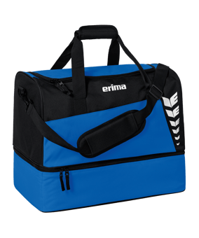 Erima Six Wings Sporttasche mit Bodenfach Gr. L Blau Schwarz - blau