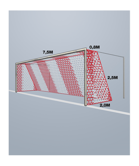 Cawila Tornetz HEXA 7,50x2,50m | Tiefe 0,8x2,0m - rot