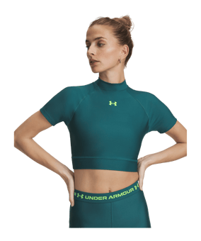 Under Armour HeatGear Crop Mock Damen Grün F338 - gruen