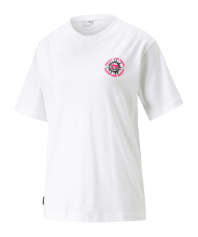 PUMA DOWNTOWN Relaxed Graphic T-Shirt Damen F02 - weiss