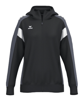 Erima Kapuzenjacke Damen Schwarz Fschwarzslategrey - schwarz