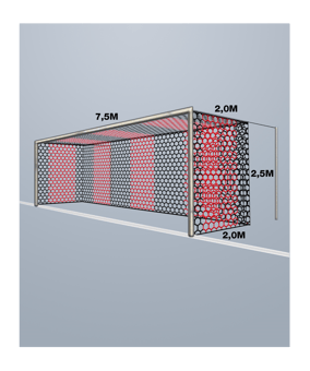 Cawila Tornetz HEXA 7,50x2,50m | Tiefe 2,0x2,0m - rot