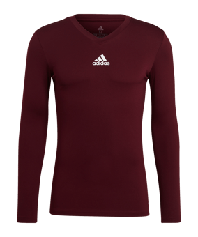 adidas Team Base Top langarm Dunkelrot - rot