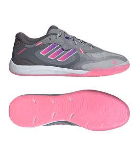 adidas Fevernova Court IN Halle Grau Pink Blau - grau