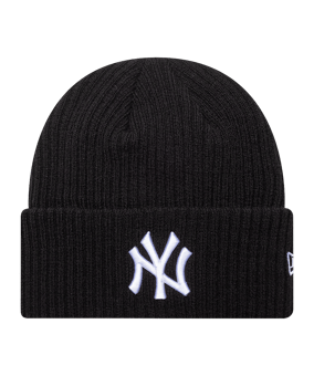 New Era MLB Wide Cuff New York Yankees Beanie Schwarz - schwarz
