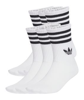 adidas 3 Stripes Crew 6er Pack Socken Weiß - weiss
