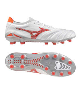 Mizuno Morelia Neo IV Alpha Made in Japan FG Charge Weiss Rot F60 - weiss