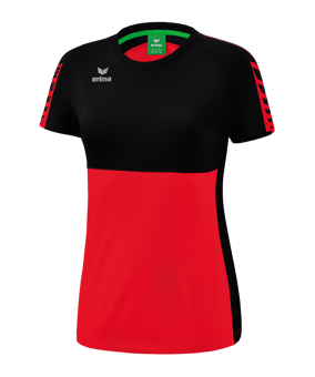 Erima Six Wings T-Shirt Damen Rot Schwarz - rot