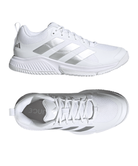 adidas Court Team Bounce 2.0 Damen Weiss Silber - weiss
