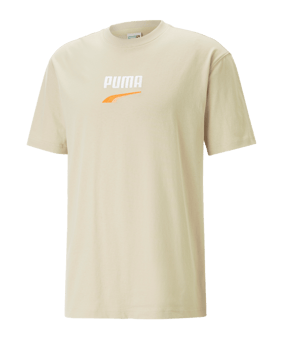 PUMA DOWNTOWN Logo T-Shirt Braun F88 - beige
