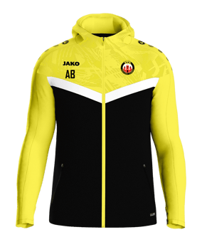 JAKO Iconic Kapuzenjacke Schwarz Gelb F808