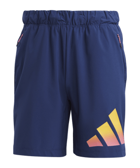 adidas 3Bar Short Blau Gelb Orange - dunkelblau