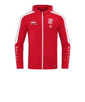 JAKO Power Kapuzenjacke Kids Rot Weiss F100