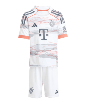 adidas FC Bayern München Mini Trikot Set Away 2025/2026 Kids Weiß - weiss
