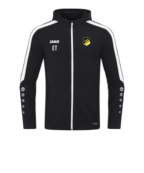 JAKO Power Kapuzenjacke Schwarz Weiss F800