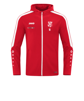 JAKO Power Kapuzenjacke Rot Weiss F100