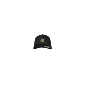 Merch 5 Panel Retro Trucker Cap Schwarz  | #logo4c