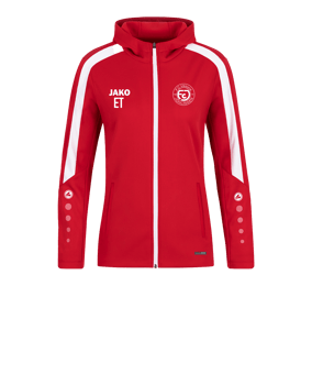 JAKO Power Kapuzenjacke Damen Rot Weiss F100
