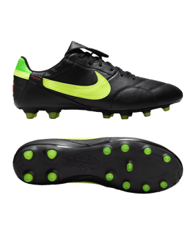 Nike X 11teamsports Premier III Leather FG Schwarz Gelb Grün F008 - grau