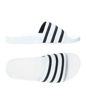 adidas Originals Adilette Weiss Schwarz - weiss