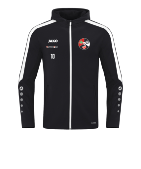 JAKO Power Kapuzenjacke Schwarz Weiss F800