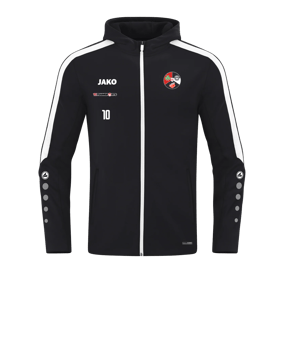 JAKO Power Kapuzenjacke Schwarz Weiss F800