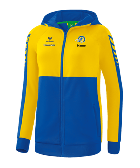 Erima Six Wings Kapuzenjacke Damen Blau Gelb 