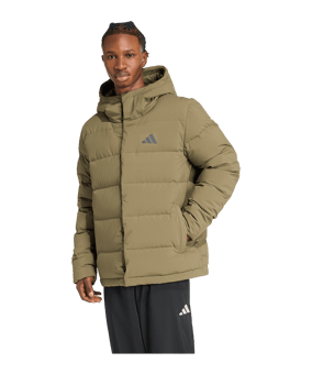 adidas Helionic CLIMAWARM Hooded Down Jacke Grün - gruen