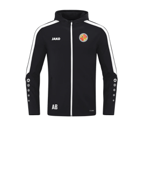 JAKO Power Kapuzenjacke Kids Schwarz Weiss F800