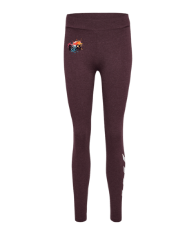 Hummel Pulse Logo MW Tight Damen Braun F8035