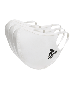 adidas Gesichtsmaske Gr.S 3er Set Weiss - weiss