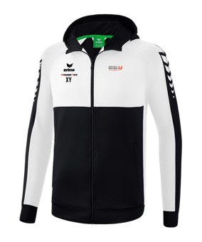 Erima SIX WINGS Kapuzenjacke Schwarz Weiss
