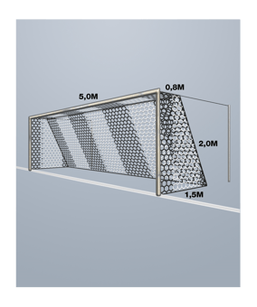 Cawila Tornetz HEXA 5,15x2,05m | Tiefe 0,8x1,5m | Maschenweite 12cm | Stärke 4mm | weiß/schwarz - weiss