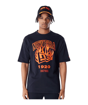 New Era Ne Flag Flame Oversized T-Shirt Schwarz - schwarz