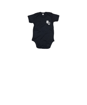 Merch Baby Body Black | #justlogo1c