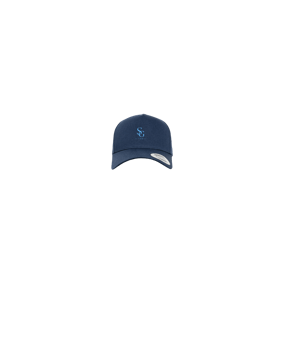 Merch 5 Panel Curved Snapback Cap Navy
