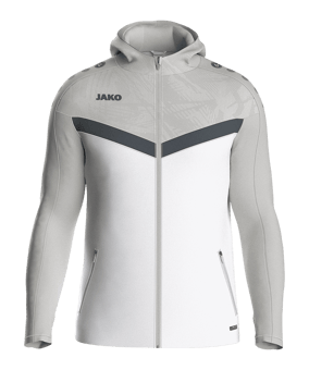 JAKO Icon Kapuzenjacke Kids Weiss Grau F016 - weiss