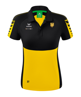 Erima Six Wings Poloshirt Damen Gelb Schwarz