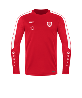 JAKO Power Sweatshirt Rot Weiss F100